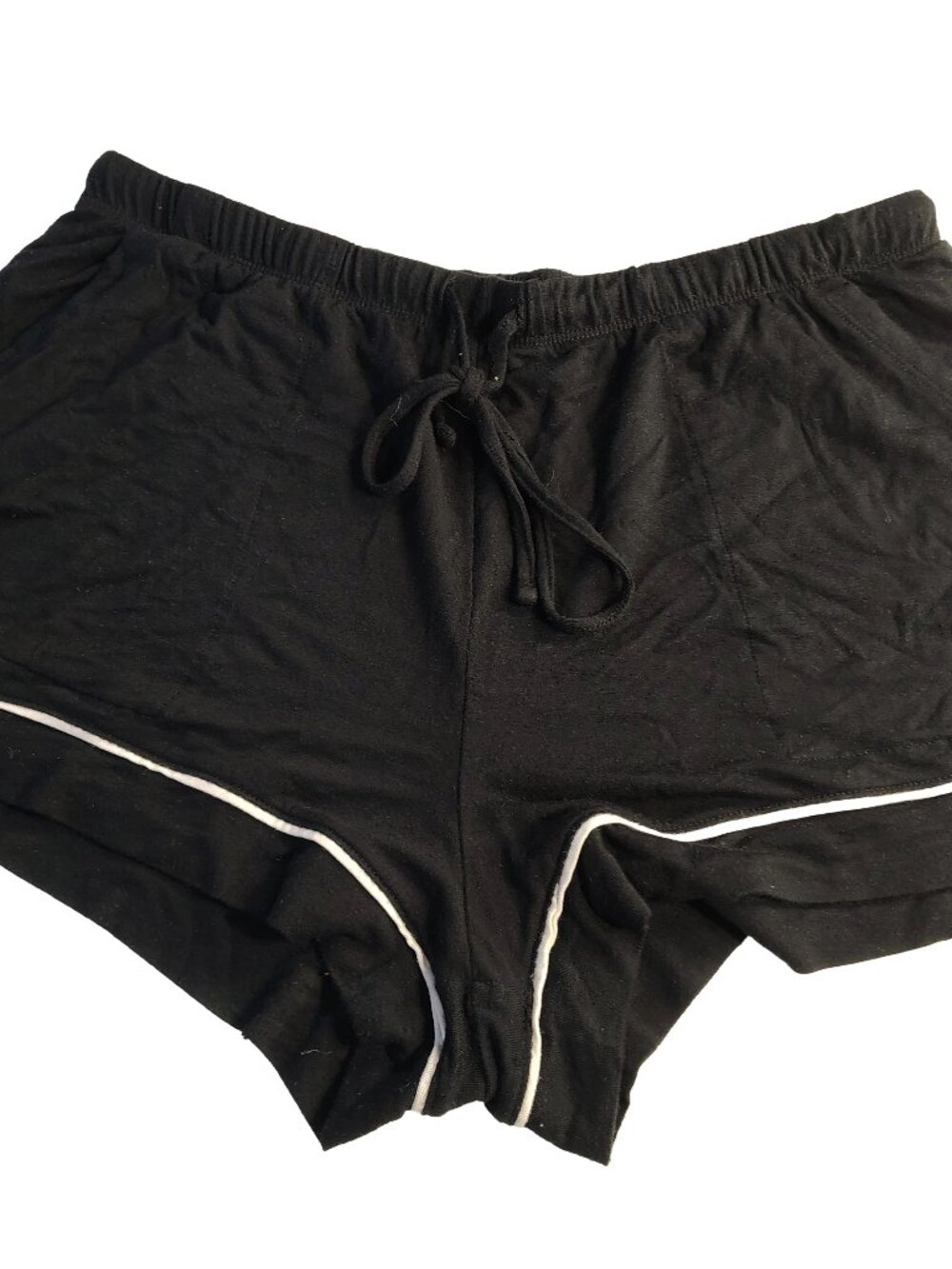 Women's Black Medium Auden Branded Drawstring Booty Shorts